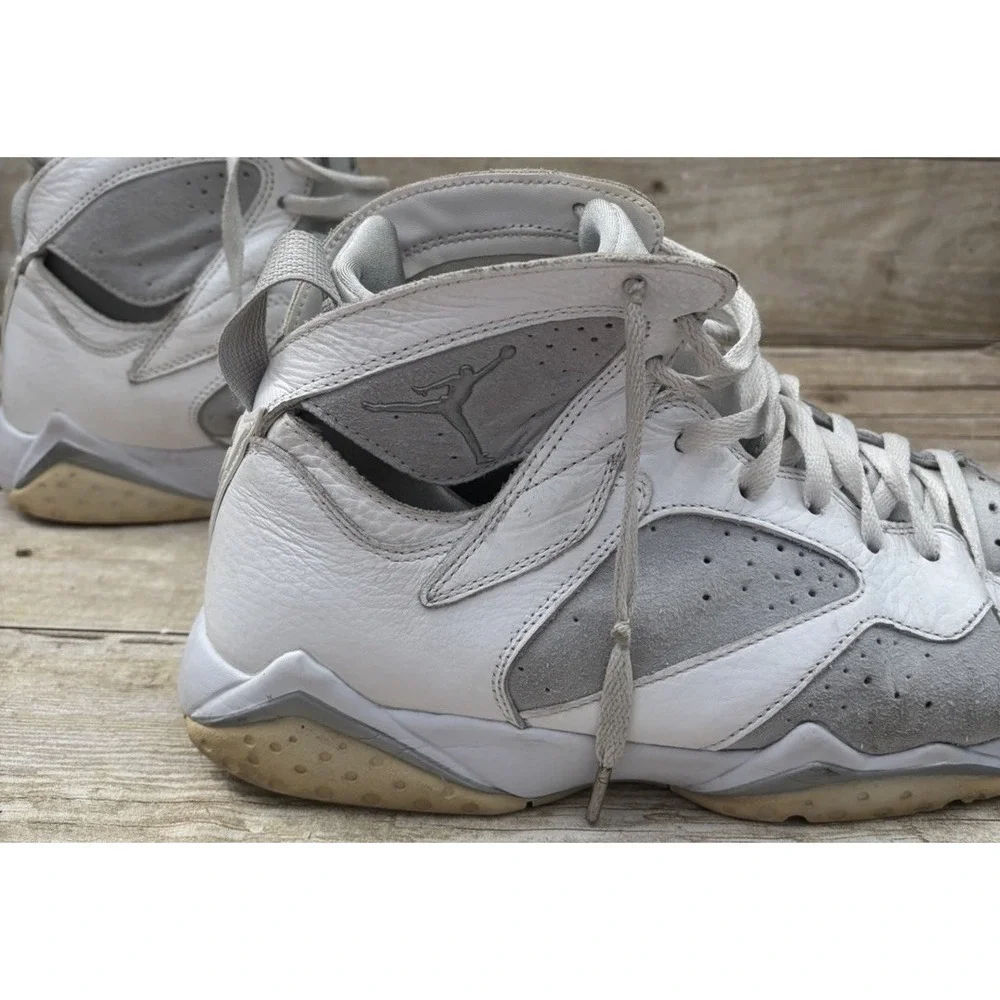 NIKE AIR JORDAN 7‎ RETRO WHITE-METALLIC SILVER SZ 12 (304775-120]